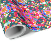 Jolly Kerstmis Kleurrijke Maximalistische Moderne  Cadeaupapier (Rol Hoek)