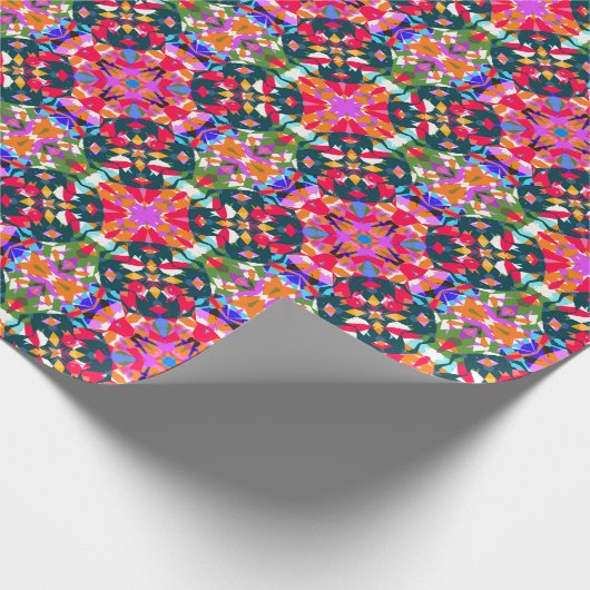 Jolly Kerstmis Kleurrijke Maximalistische Moderne  Cadeaupapier (Hoek)