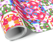 Jolly Kerstmis Kleurrijke Maximalistische Moderne  Cadeaupapier (Rol Hoek)