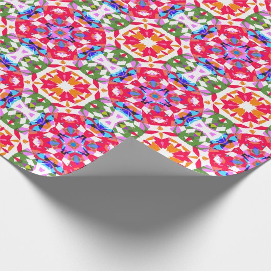 Jolly Kerstmis Kleurrijke Maximalistische Moderne Cadeaupapier (Hoek)