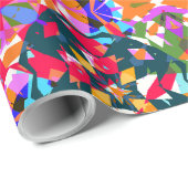 Jolly Kerstmis Kleurrijke Maximalistische Moderne  Cadeaupapier (Rol Hoek)