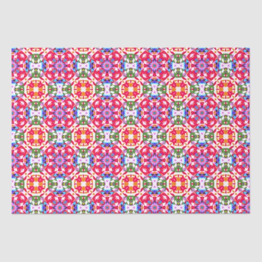 Jolly Kerstmis Kleurrijke Maximalistische Moderne  Tissuepapier (Voorkant)