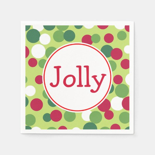 Jolly Kerstmis Napkins Servet (Voorkant)