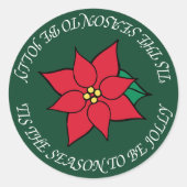Jolly KerstRed Poinsettia Holiday Stickers (Voorkant)