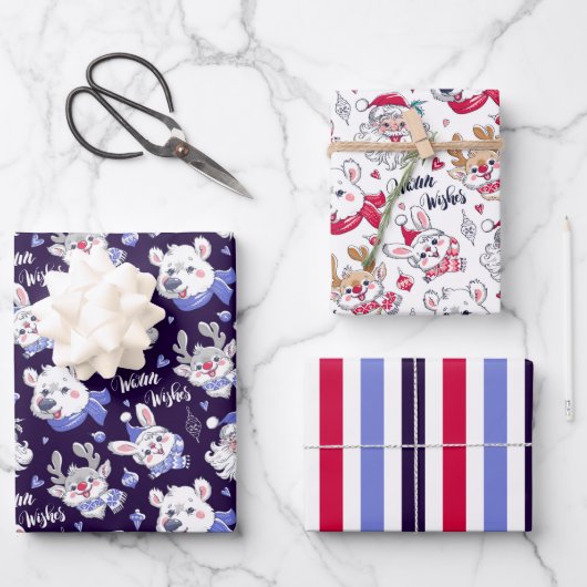 Jolly Kerstwinter — Verpakking van papier van 3 ja Inpakpapier Vel (Voorkant)