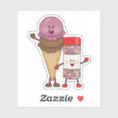 Jolly Kins ijs en strooien Sticker (Vel)