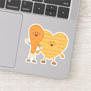 Jolly Kins kip en wafels Sticker