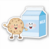 Jolly Kins koekjes en melk Sticker (Voorkant)