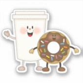 Jolly Kins koffie en donut Sticker (Voorkant)