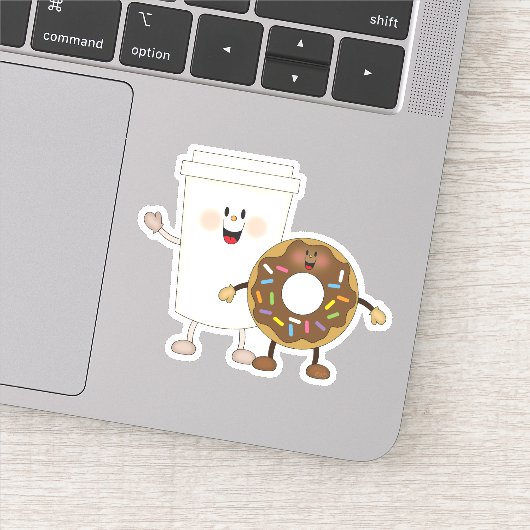 Jolly Kins koffie en donut Sticker (Detail)