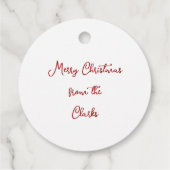 Jolly Lachende Santa Waterverf Kerstkrans Bedankjes Labels (Achterkant)