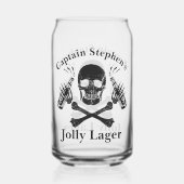 Jolly Lager Boat Captain Custom Bier Piraat Thema Blikvorm Glas (Voorkant)