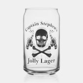 Jolly Lager Boat Captain Custom Bier Piraat Thema Blikvorm Glas (Achterkant)