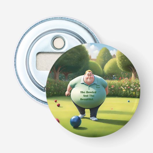 Jolly Lawn Bowler Man, Button Flesopener (Voorkant)