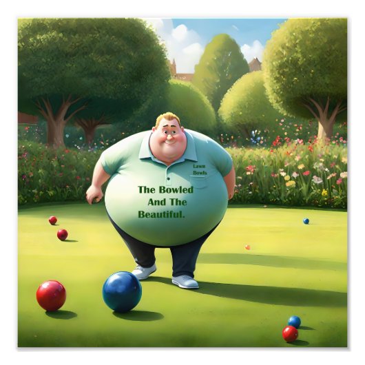 Jolly Lawn Bowler Man, Foto Afdruk (Voorkant)