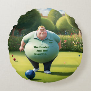 Jolly Lawn Bowler Man, Rond Kussen