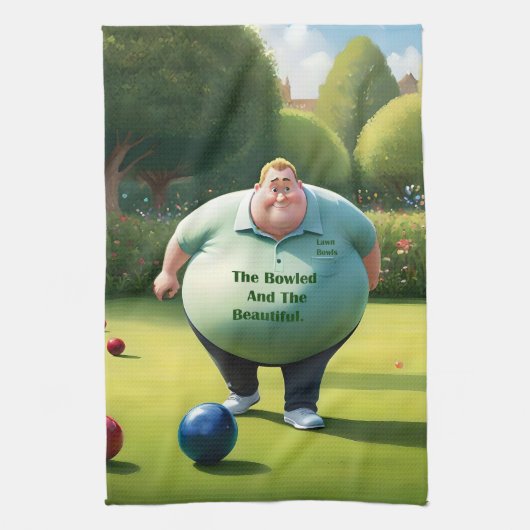 Jolly Lawn Bowler Man, Theedoek (Verticaal)
