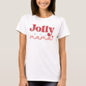 Jolly Mama Heart Retro Kerstmis T-shirt (Voorkant)