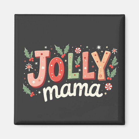 Jolly Mama Kerstcadeau voor moeder Magneet (Voorkant)