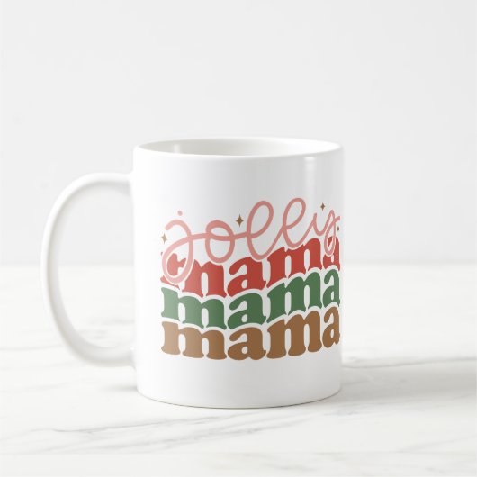 Jolly Mama Retro Groovy Kerst Feestdagen Koffiemok (Links)
