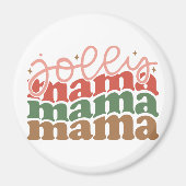 Jolly Mama Retro Groovy Kerst Feestdagen Magneet (Voorkant)