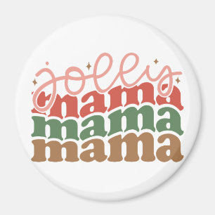 Jolly Mama Retro Groovy Kerst Feestdagen Magneet
