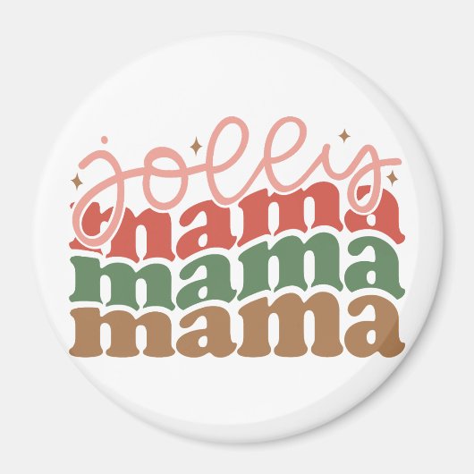 Jolly Mama Retro Groovy Kerst Feestdagen Magneet (Voorkant)