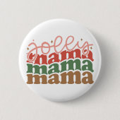 Jolly Mama Retro Groovy Kerst Feestdagen Ronde Button 5,7 Cm (Voorkant)