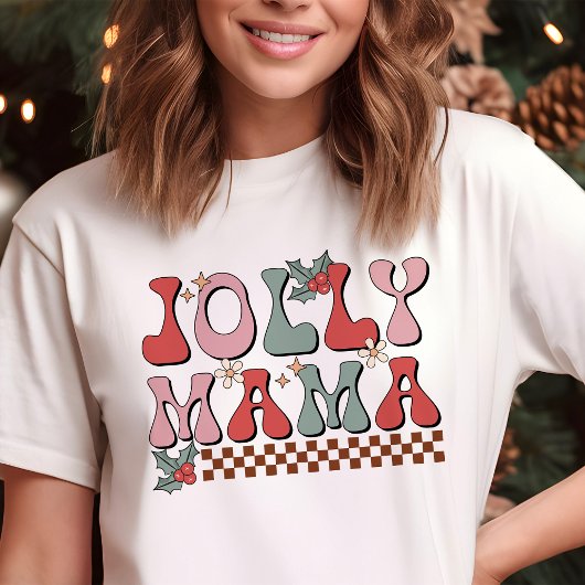 Jolly Mama Retro Kerstmis Tri-Blend Shirt