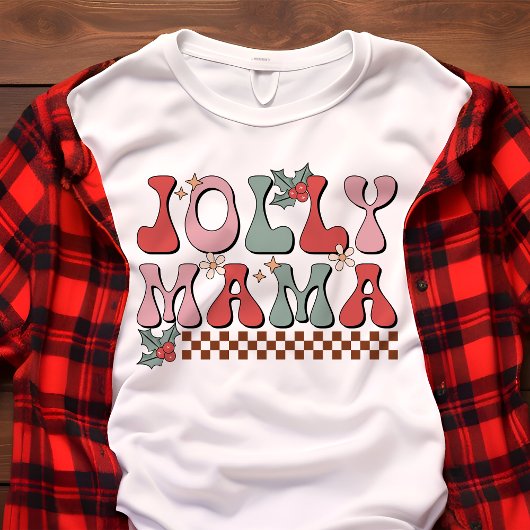 Jolly Mama Retro Kerstmis Tri-Blend Shirt