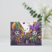 💚💜💛Jolly Mardi Gras Briefkaart (Staand voorkant)