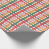 Jolly Meerkleurig Gingham Gift Wrapping Paper Cadeaupapier (Hoek)