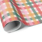 Jolly Meerkleurig Gingham Gift Wrapping Paper Cadeaupapier (Rol Hoek)