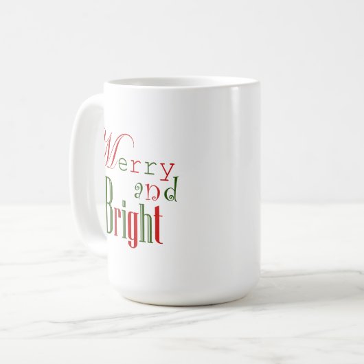 Jolly Merry en Bright Holiday Coffee Mok (Voorkant links)