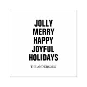 Jolly Merry Happy Joyful Holidays Family Rubberstempel (Afrduk)