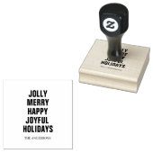 Jolly Merry Happy Joyful Holidays Family Rubberstempel (Gestempeld)