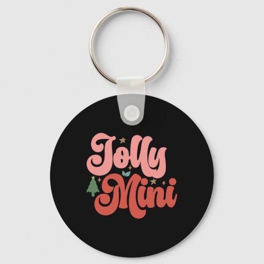 Jolly Mini Retro Groovy Christmas Holidays Toddler Sleutelhanger (Voorkant)