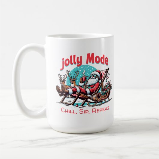 Jolly Mode Santa Chill Sip Repeat  for Coworker Koffiemok (Links)