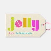 Jolly Modern Bold Kleurrijke Gepersonaliseerde Reg Cadeaulabel (Voorkant (Horizontaal))