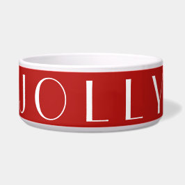 Jolly Modern Red Typografie-kerstpakket Voerbakje