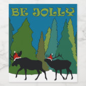 Jolly Moose en Elk Wijn Etiket (Enkel label)