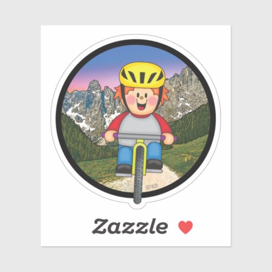 Jolly Mountain Biker Sticker (Vel)
