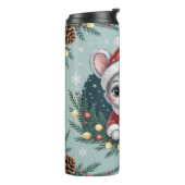 Jolly Mouse in Christmas Wreath Thermosbeker (Gedraaid links)