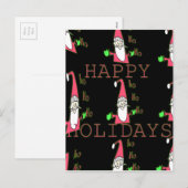 Jolly Mouse Santa: een leuke vakantie-illustratie. Feestdagenkaart (Voorkant / Achterkant)