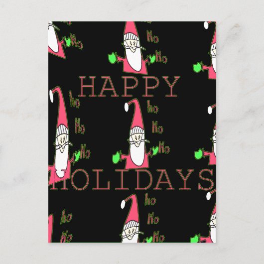 Jolly Mouse Santa: een leuke vakantie-illustratie. Feestdagenkaart (Voorkant)