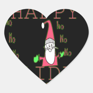 Jolly Mouse Santa: een leuke vakantie-illustratie. Hart Sticker