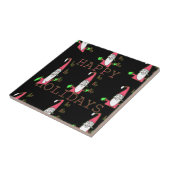 Jolly Mouse Santa: een leuke vakantie-illustratie. Tegeltje (Zijkant)