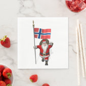 Jolly Nisse Visiting Norway Servetten (Insitu)