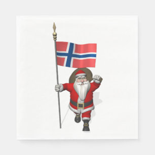 Jolly Nisse Visiting Norway Servetten