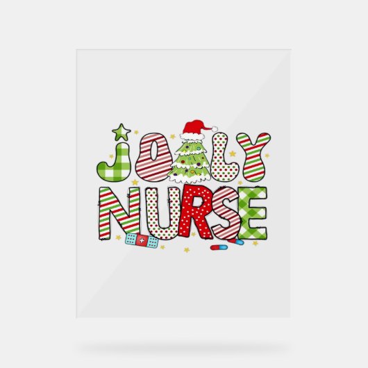 Jolly Nurse, Halloween Classic T-shirt Acryl Bord (Voorkant)